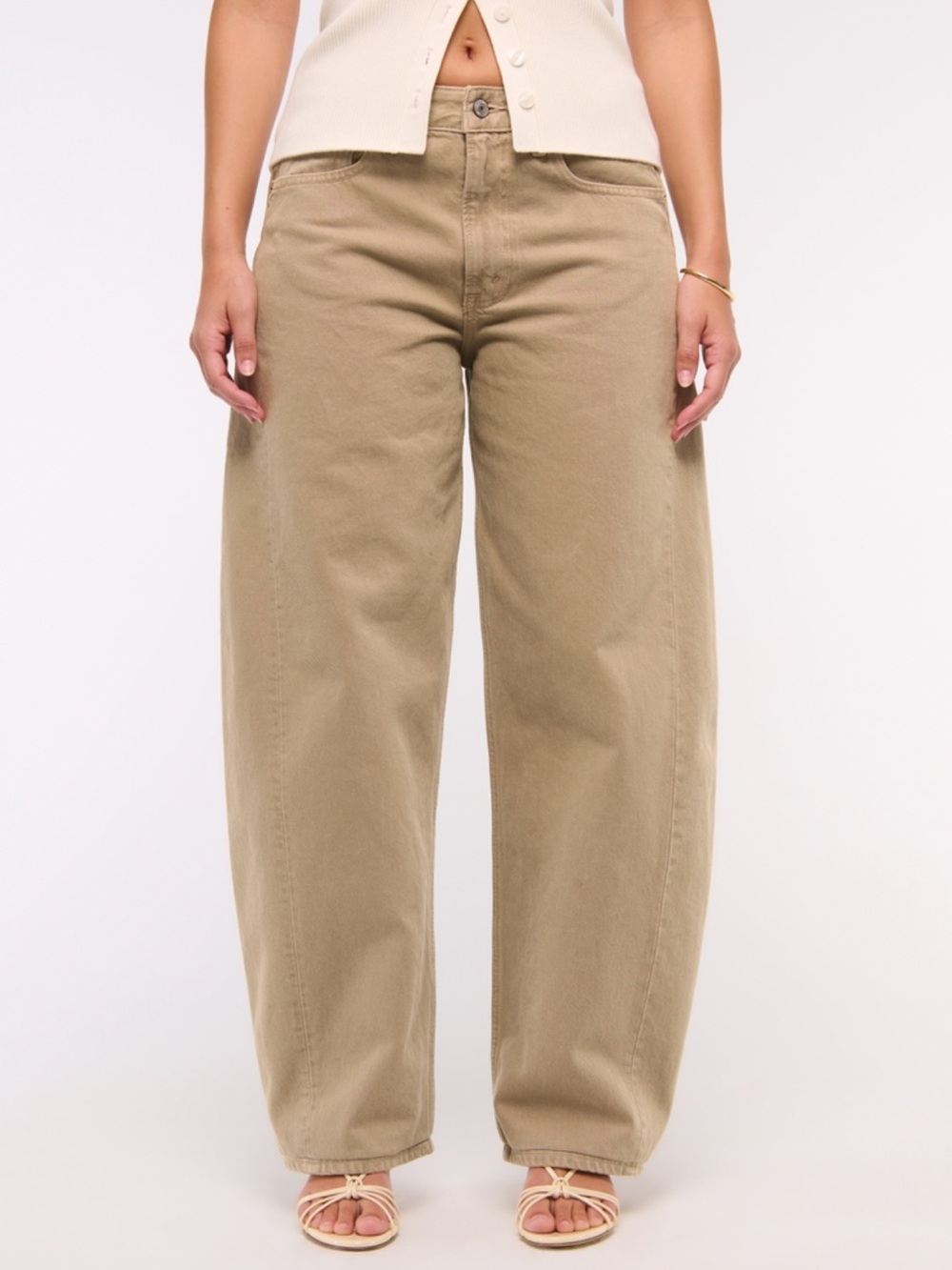 Abercrombie Curve Love Mid Rise Barrel Jean
